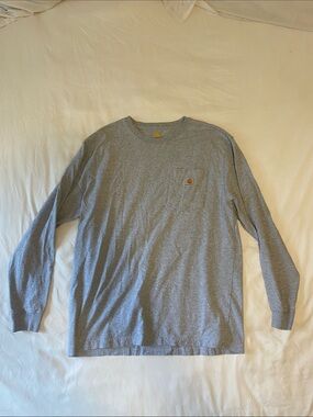 Carhartt Long-Sleeve Pocket Tee in Heather Gray